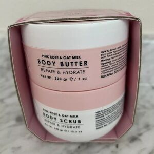 Ciroa Body Pink Rose & Goat's Milk Body Butter & Scrub Set Repair & Moisturize